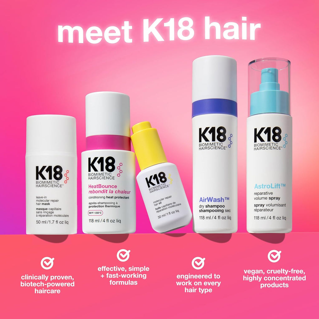 K18 Molecular Repair Leave-In Hair Mask – 4-Minute Damage Repair for Stronger, Smoother Hair