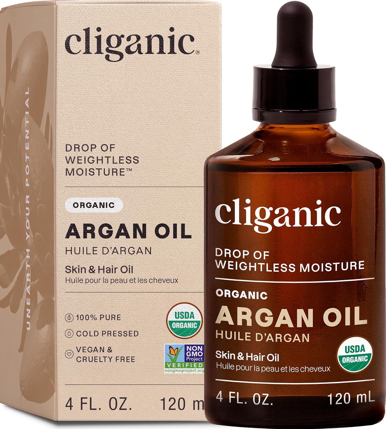 Organic Argan Oil 16Oz with Pump, 100% Pure | Bulk for Hair, Face & Skin (Packaging May Vary)