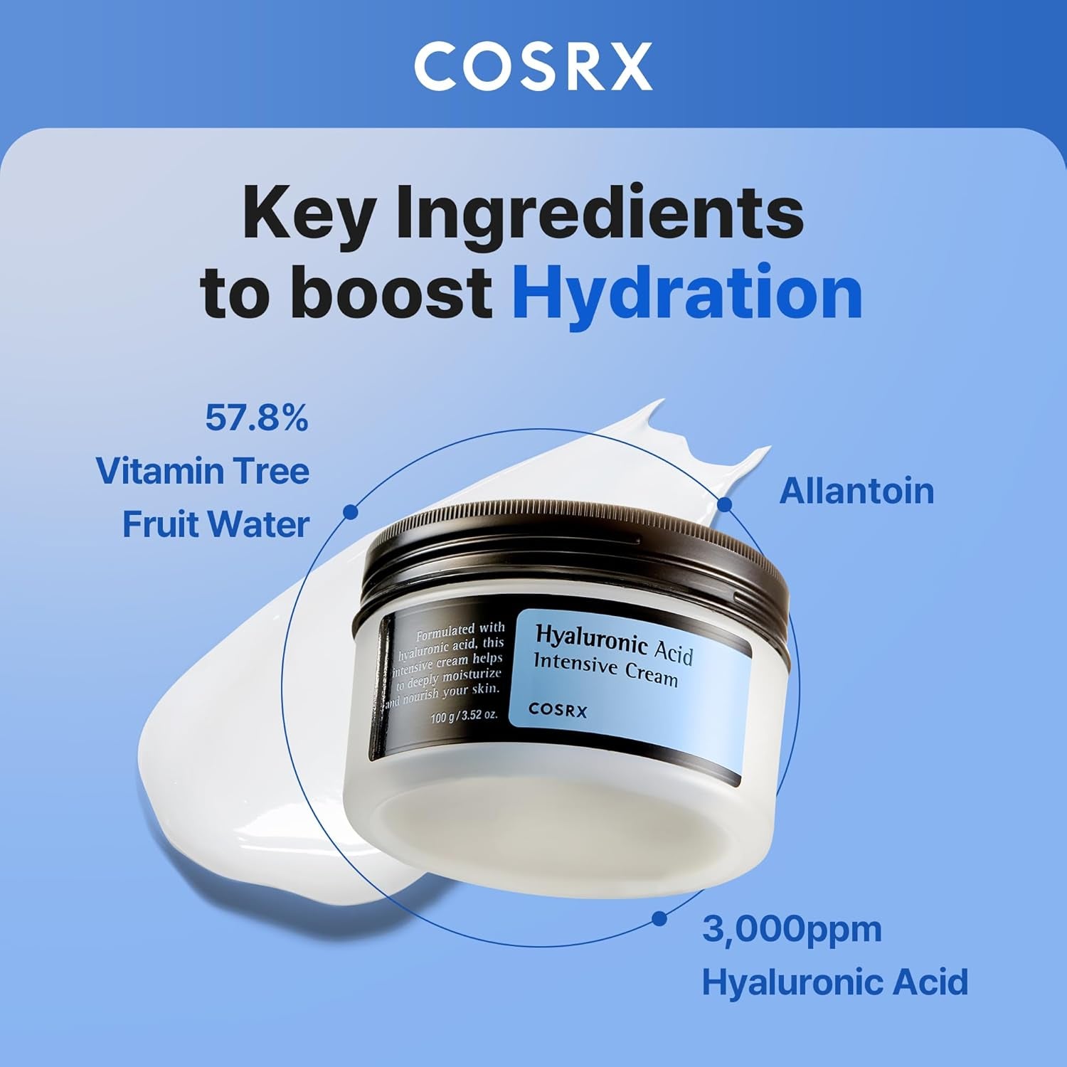 COSRX Hyaluronic Acid Moisturizing Cream – Deep Hydration for Sensitive Skin, 100g