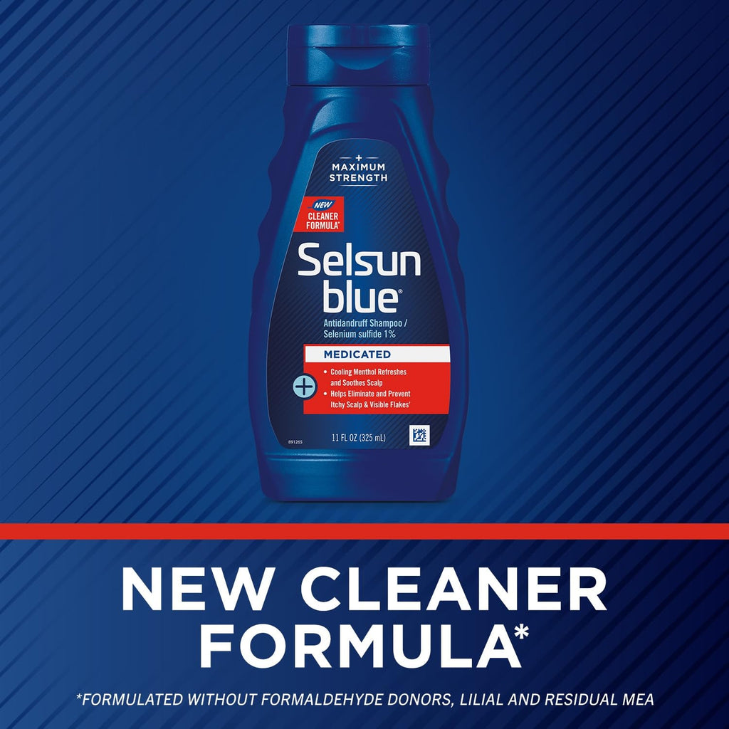 Selsun Blue Maximum Strength Medicated Shampoo – Instant Scalp Relief & Flake Control