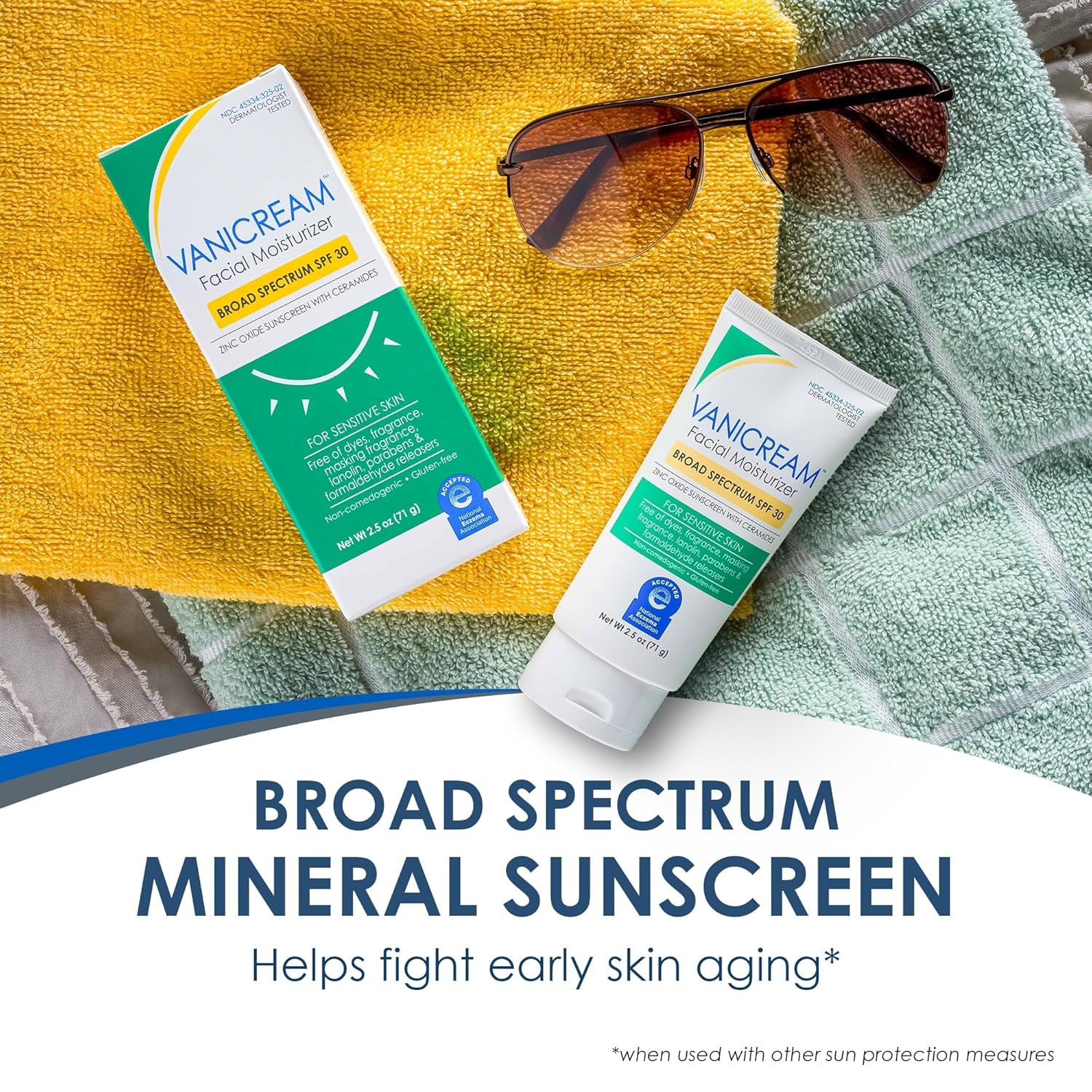 Vanicream SPF 30 Facial Moisturizer – Sensitive Skin Sunscreen Hydration Cream
