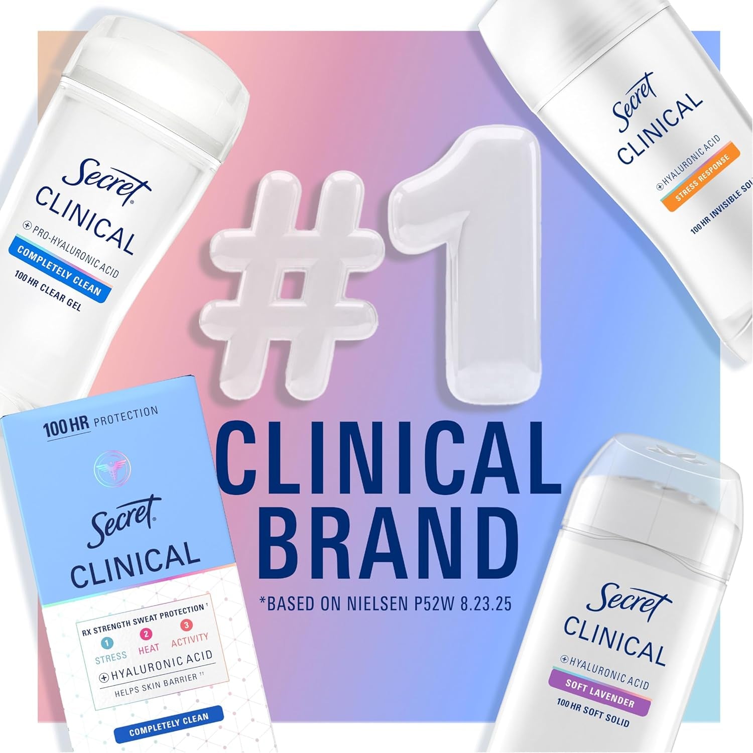 Secret Clinical Strength 100HR Antiperspirant Deodorant – Clear Gel Stress Protection (Women)