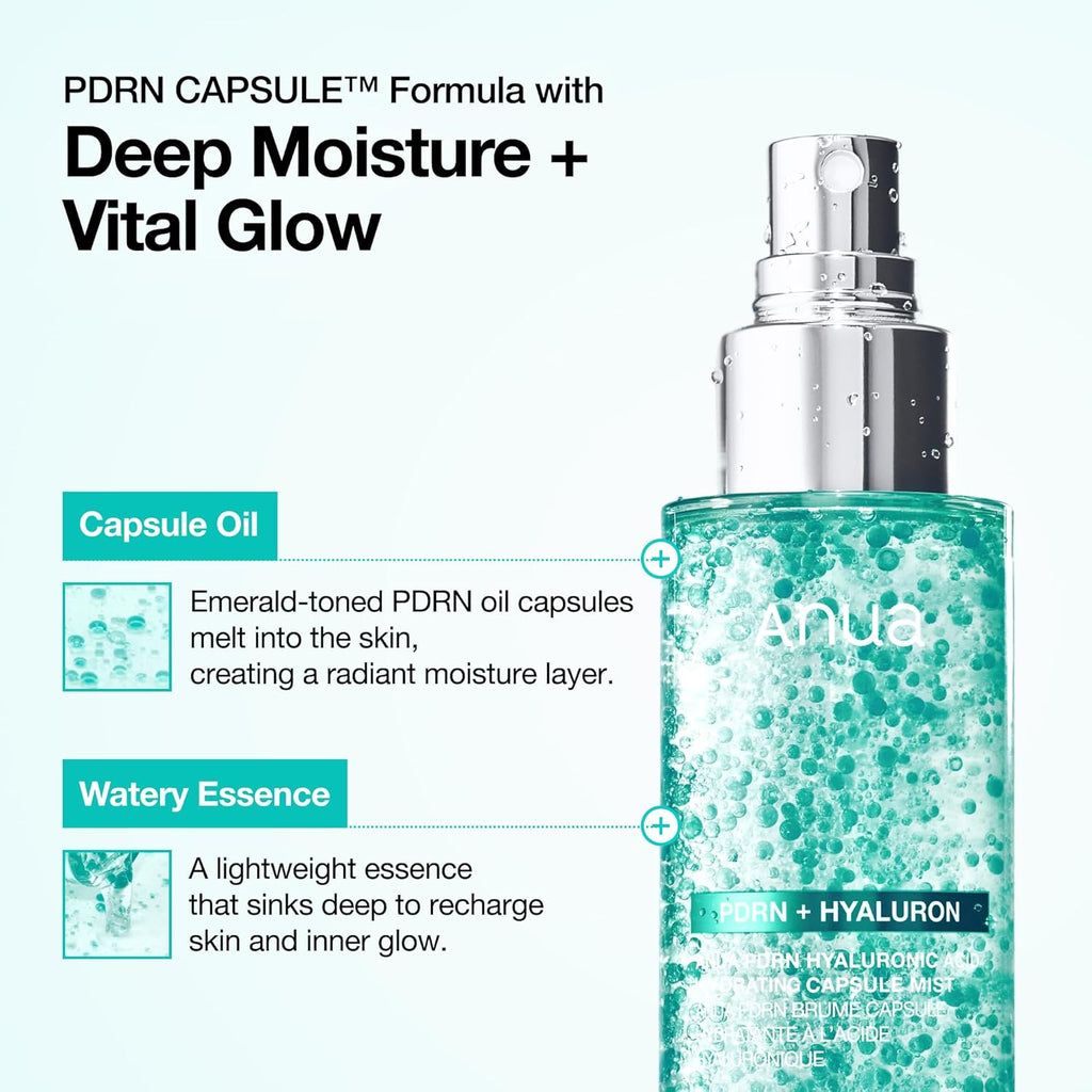 ANUA PDRN Collagen Glow Mist – Hydrating Glass Skin Serum Spray for Instant Plumping & Firmness