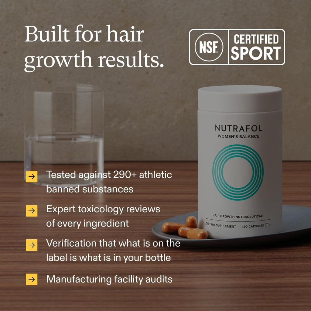 Nutrafol Women’s Balance Hair Growth Capsules – Clinically Proven Thicker, Fuller Hair Support for Women 45+