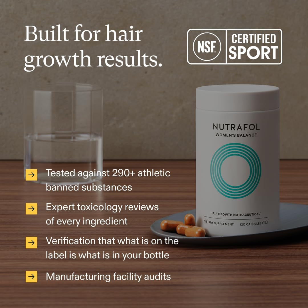 Nutrafol Women’s Balance Hair Growth Capsules – Clinically Proven Thicker, Fuller Hair Support for Women 45+