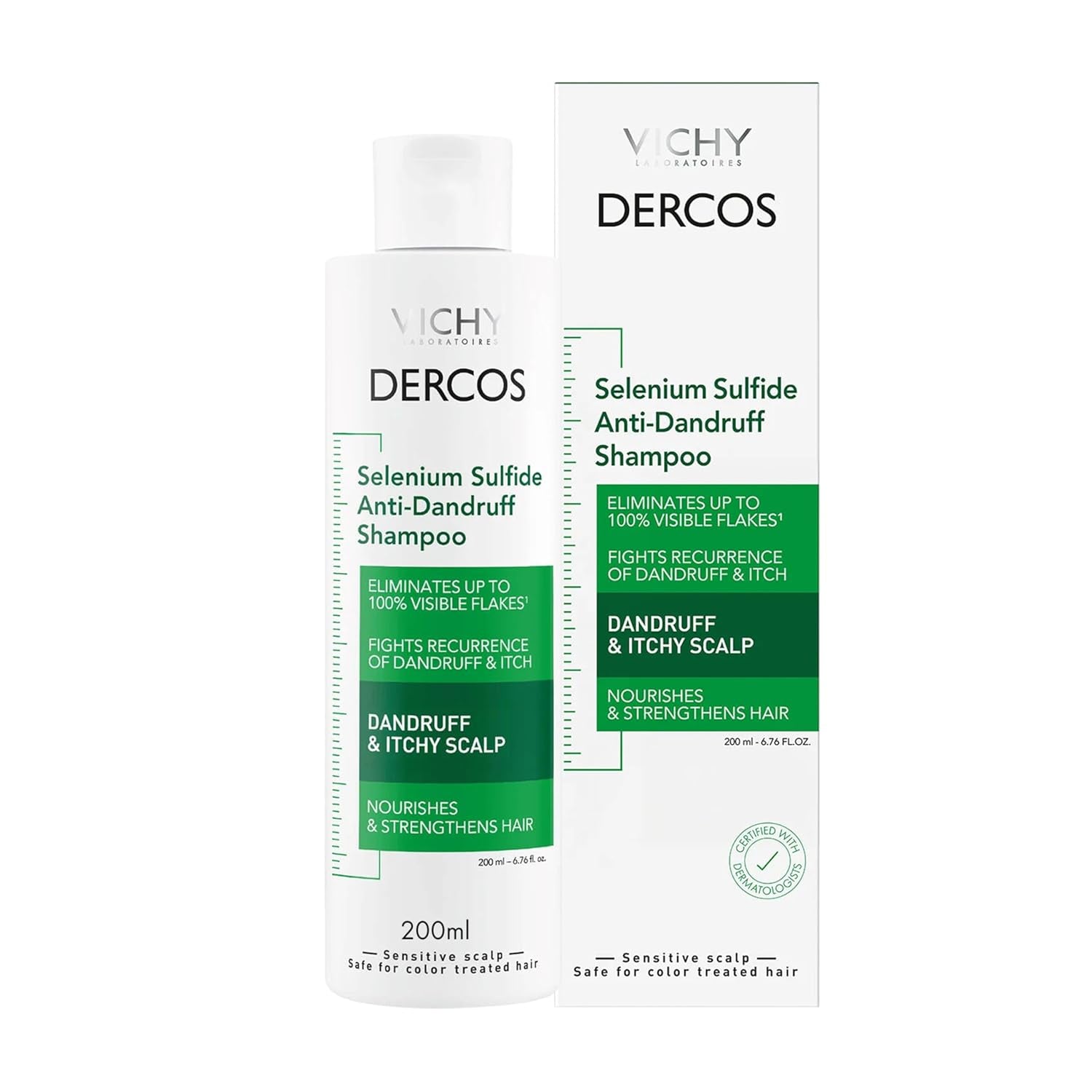 Vichy Dercos Anti-Dandruff Shampoo – Selenium Sulfide Dry Scalp Relief & Flake Control Treatment