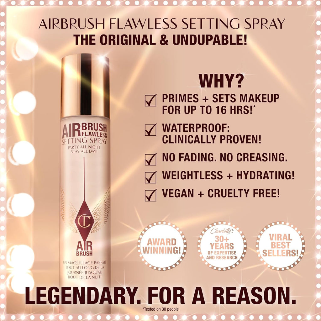 Charlotte Tilbury Airbrush Flawless Setting Spray – Hydrating 16HR Makeup Lock Mist