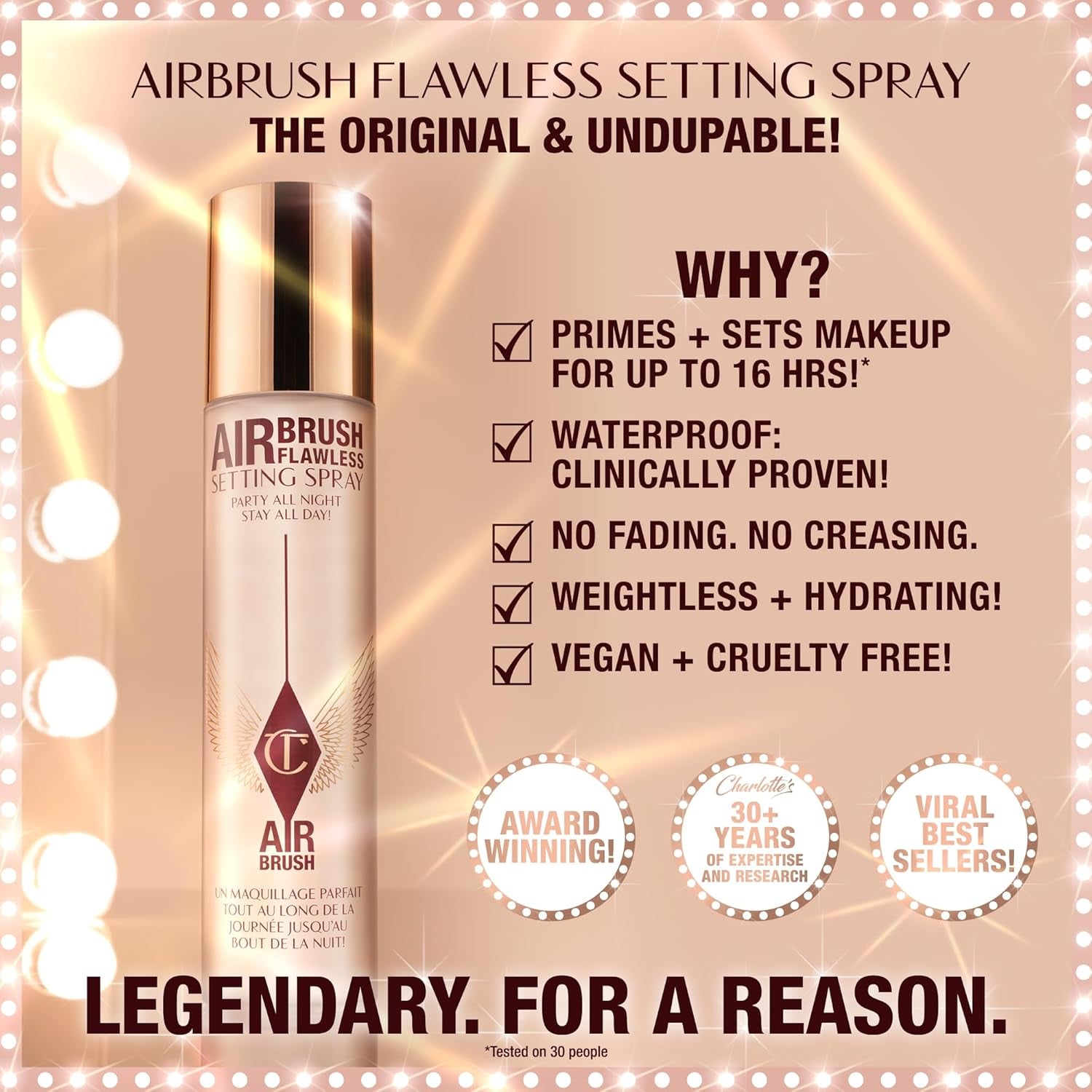 Charlotte Tilbury Airbrush Flawless Setting Spray – Hydrating 16HR Makeup Lock Mist