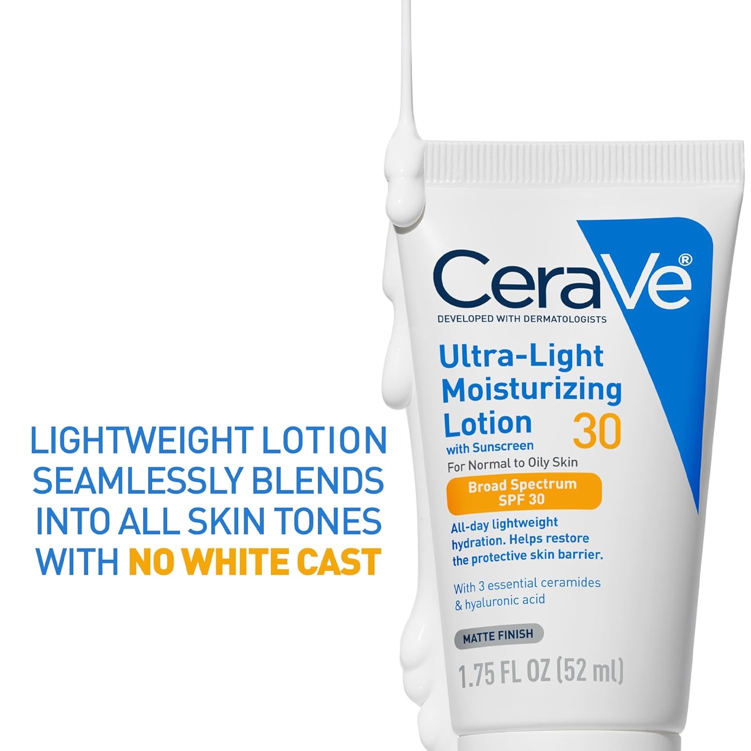 CeraVe Ultra-Light SPF 30 Moisturizing Lotion – Oil-Free Matte Face Sunscreen