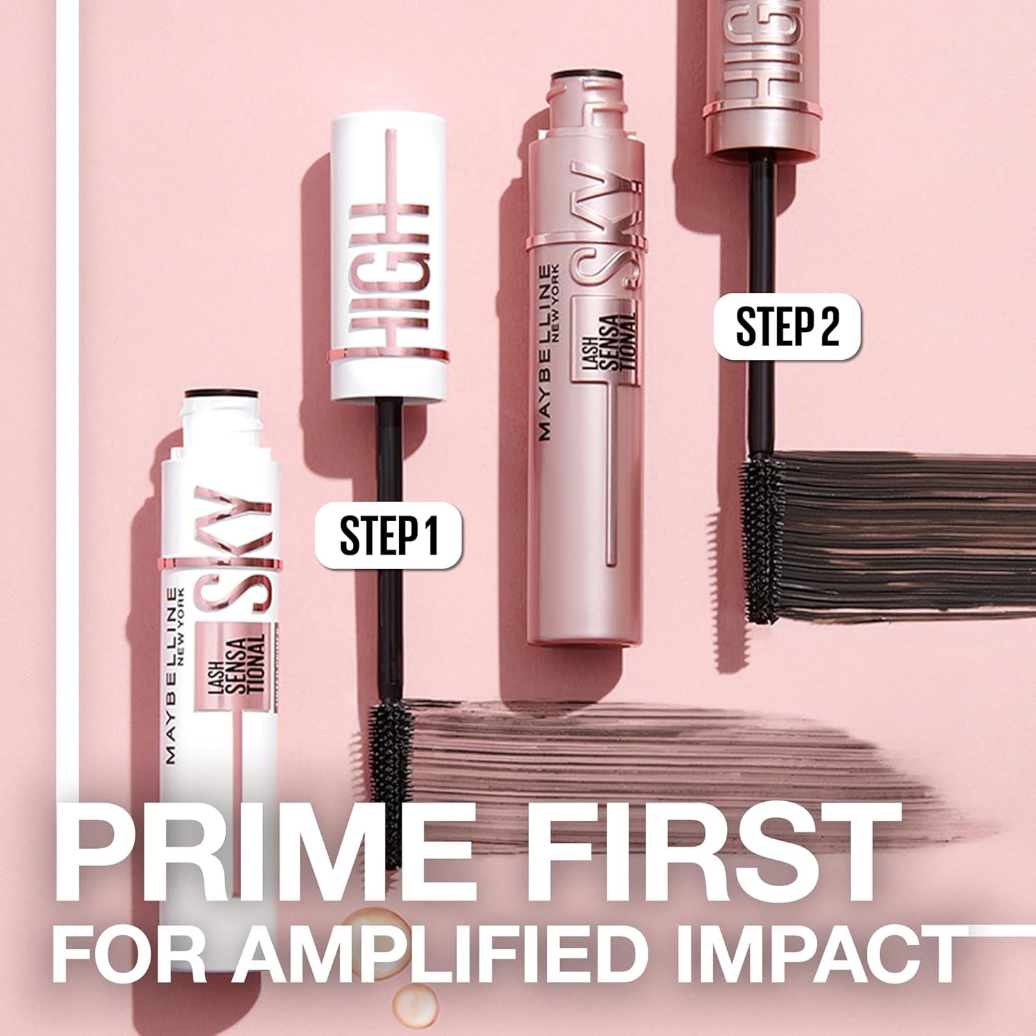 Maybelline Sky High Lash Duo Bundle – Lengthening Mascara + Lash Primer Set