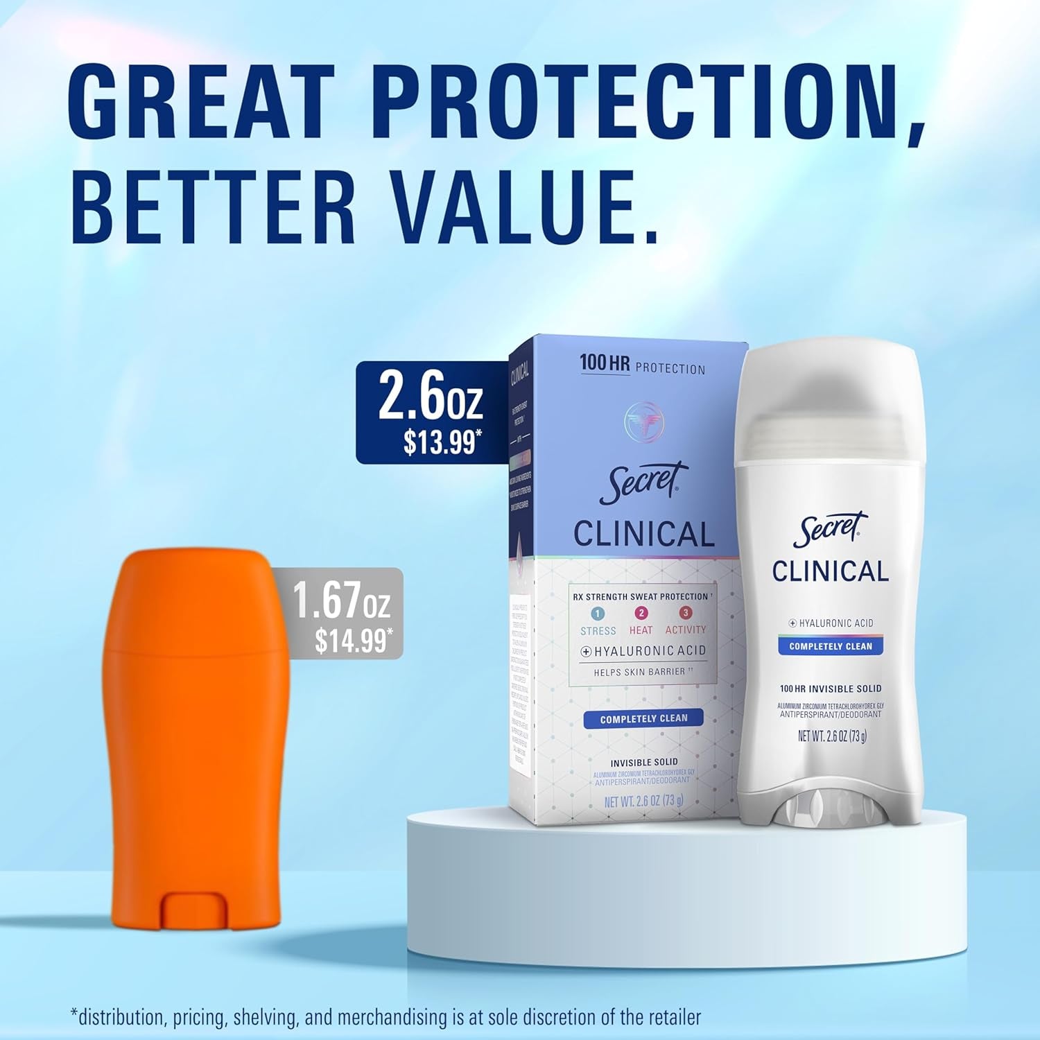 Secret Clinical Strength 100HR Antiperspirant Deodorant – Clear Gel Stress Protection (Women)