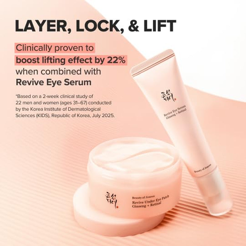Beauty of Joseon Revive Under Eye Patch – Retinal & Ginseng Dark Circle Treatment (60 Patches / 30 Pairs)
