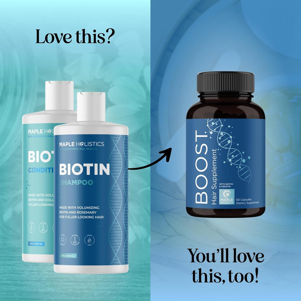Rosemary Biotin Hair Growth Shampoo & Conditioner Set – Volumizing Sulfate-Free Thickening Duo