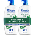 Head & Shoulders Tea Tree 2-in-1 Anti-Dandruff Shampoo & Conditioner – Cooling Scalp Relief Twin Pack (32.1 oz Each)