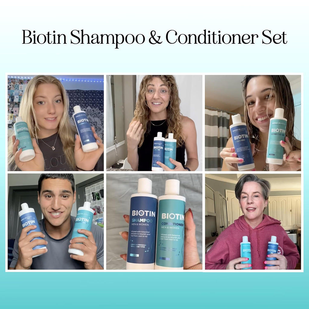 Rosemary Biotin Hair Growth Shampoo & Conditioner Set – Volumizing Sulfate-Free Thickening Duo