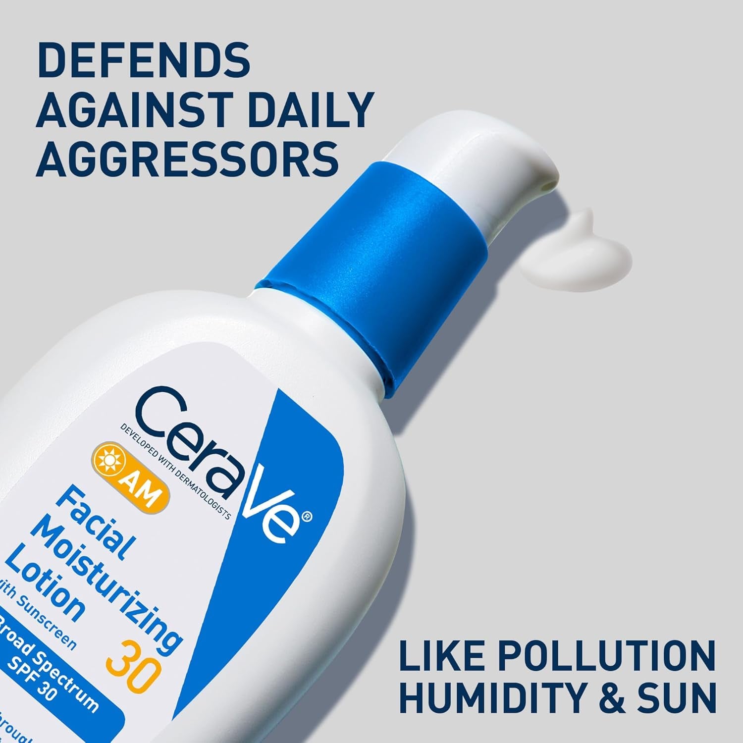 CeraVe AM SPF 30 Facial Moisturizer – Oil-Free Daily Sunscreen + Hydration Cream