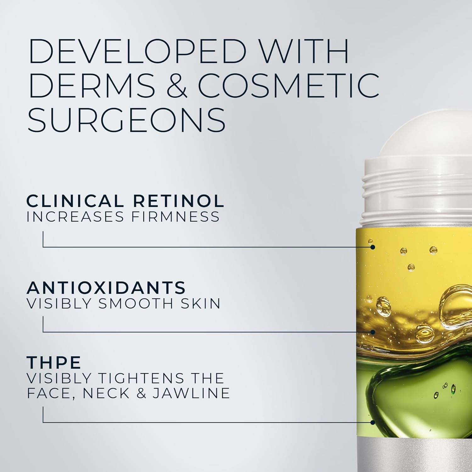 Derm Correxion Retinol Firming Serum Stick with Antioxidants to Visibly Tighten and Firm Wrinkles and Laugh Lines 1.0 Oz plus Retinol Eye Cream Packette