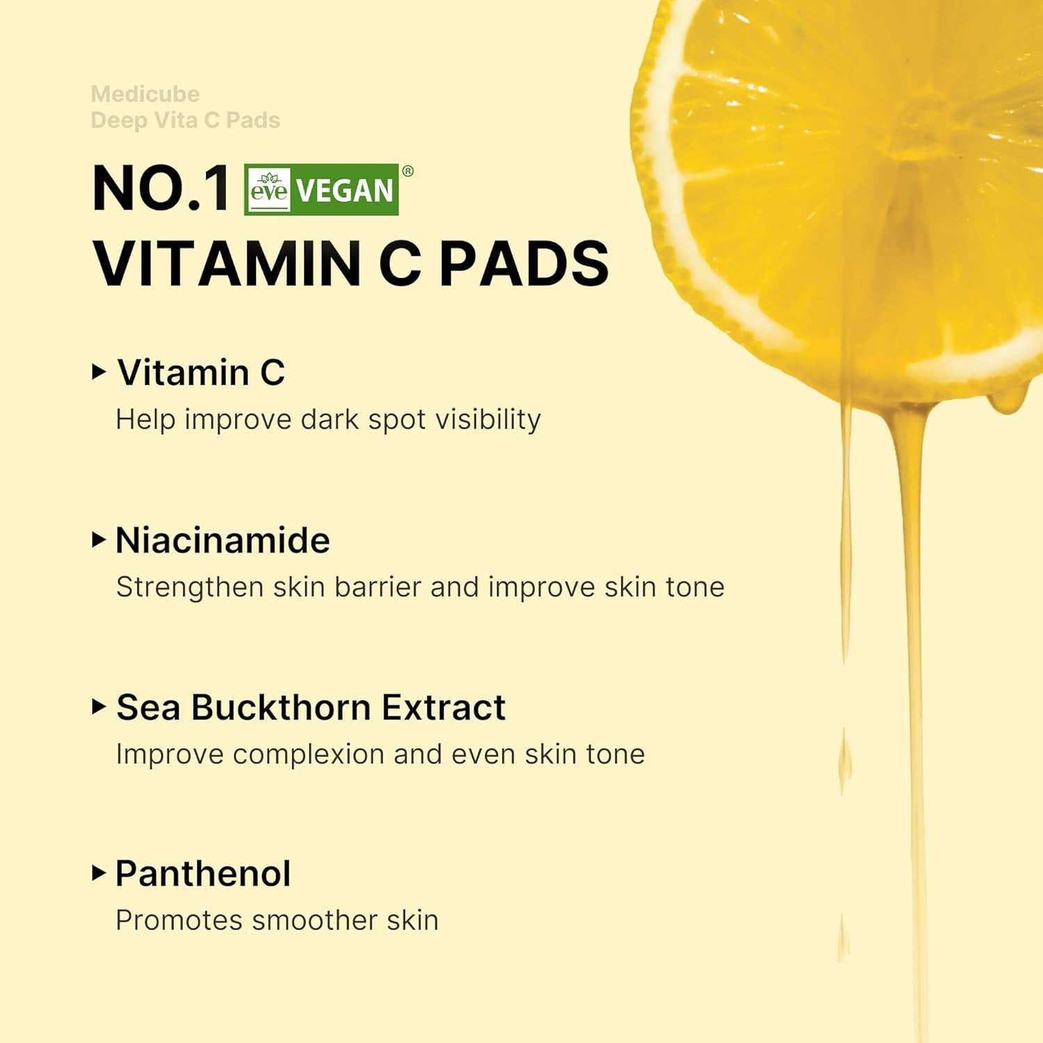 medicube Deep Vita C Toner Pads – Brightening & Hydrating Exfoliating Pads