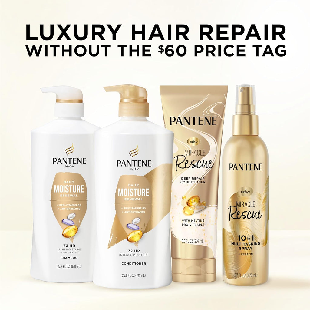 Pantene Pro-V Daily Moisture Renewal Shampoo & Conditioner Set – 72H Hydration for Dry & Color-Treated Hair