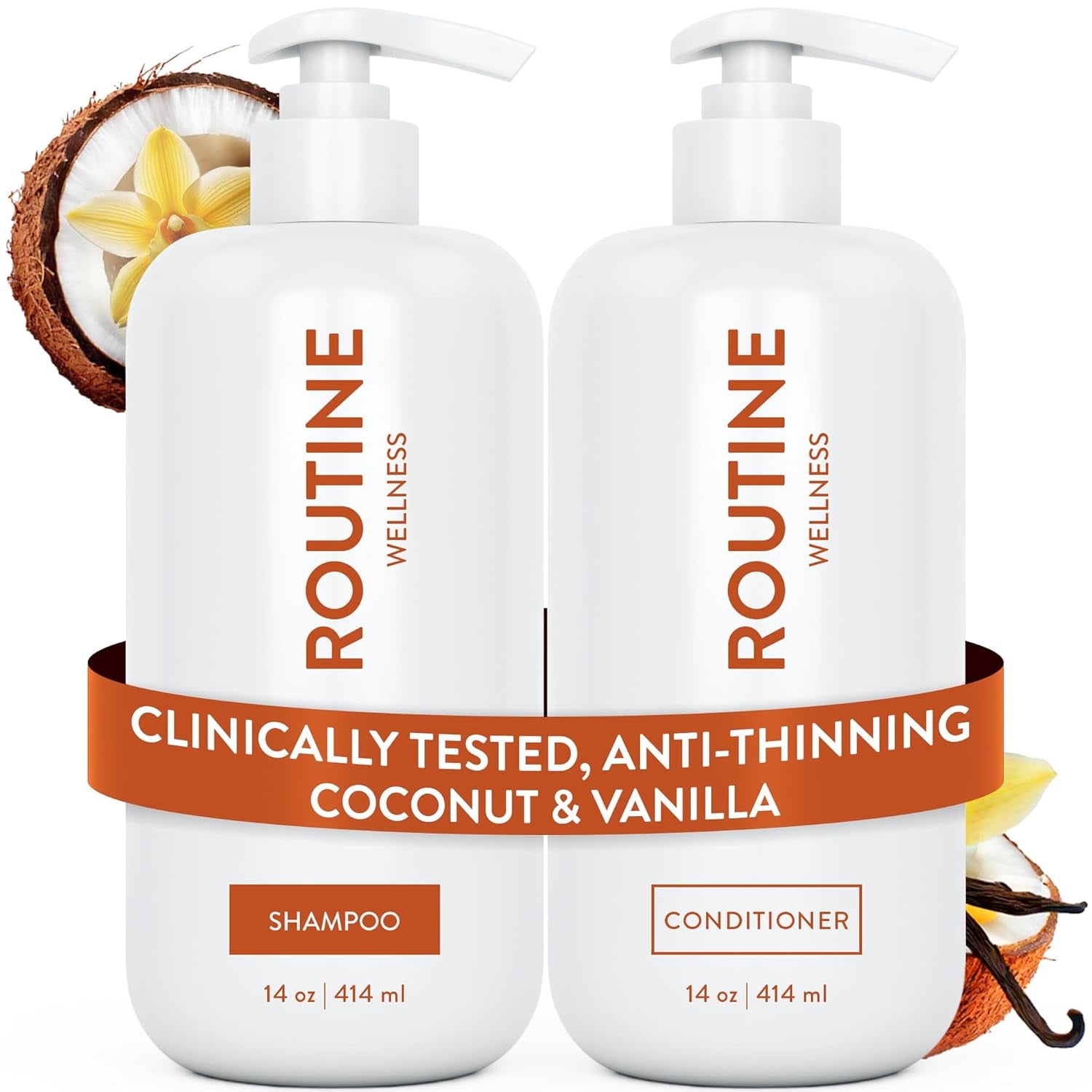 Routine Wellness Anti-Thinning Biotin Shampoo & Conditioner Set – DHT Blocker Hair Growth Support for Fuller, Healthier Hair