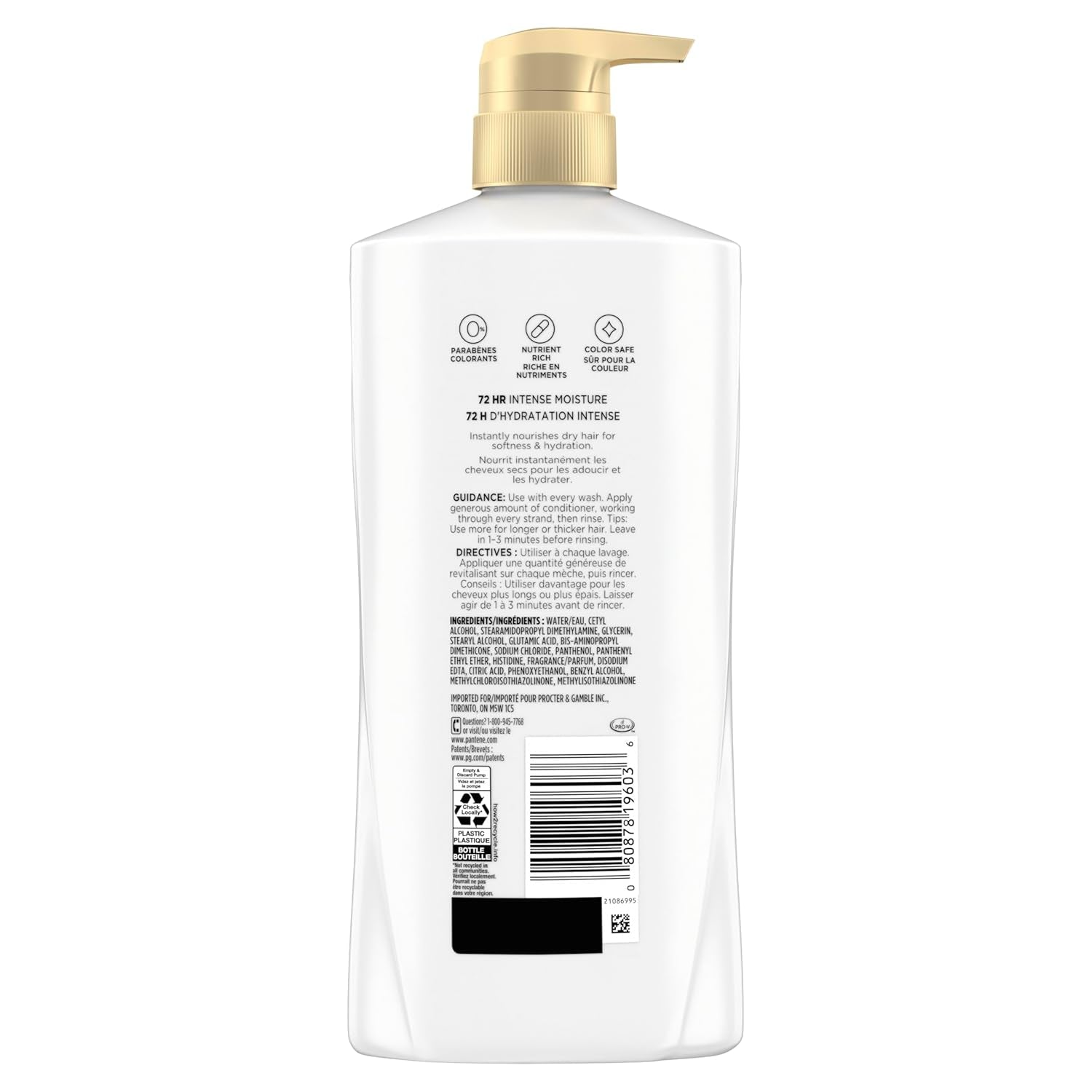 Pantene Pro-V Daily Moisture Renewal Shampoo & Conditioner Set – 72H Hydration for Dry & Color-Treated Hair