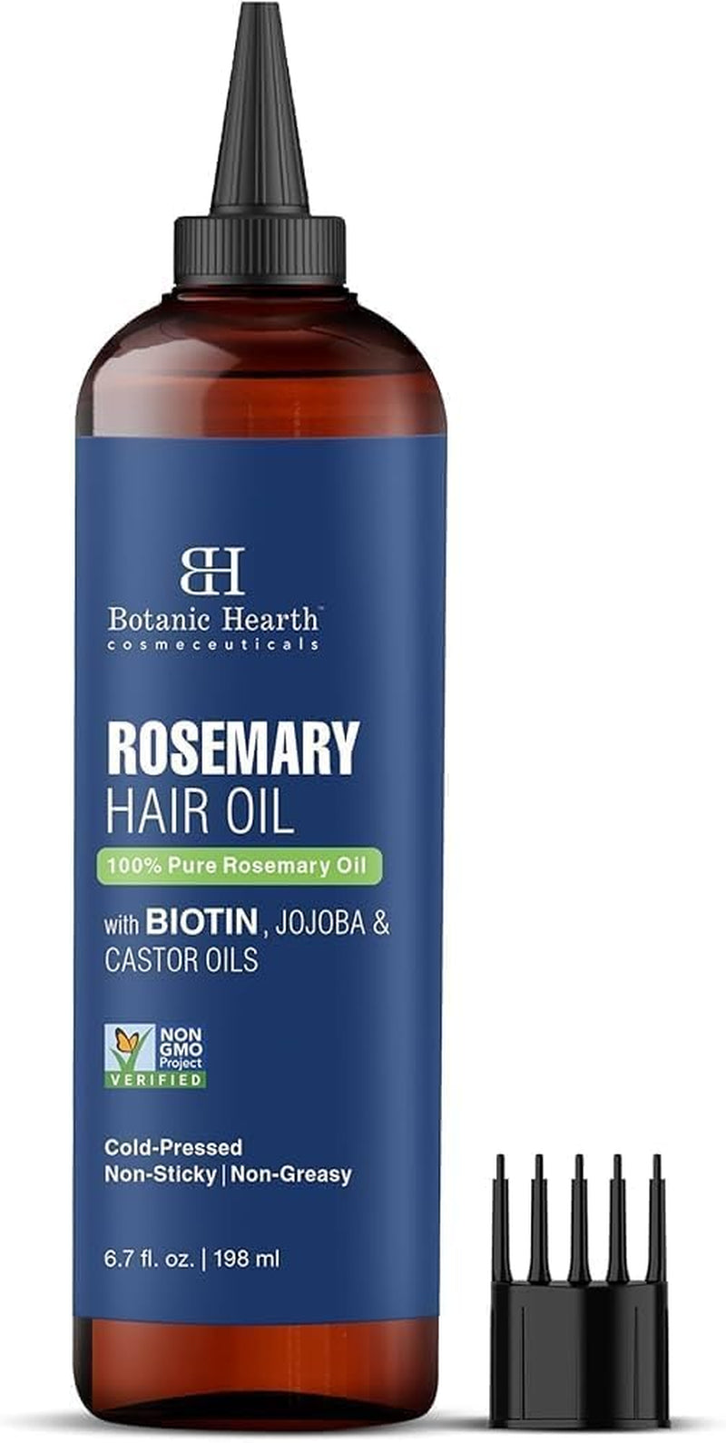 Botanic Hearth Rosemary Hair Growth Oil with Biotin, Castor & Jojoba – Strengthening Scalp Treatment for Thicker, Healthier Hair (6.7 fl oz)