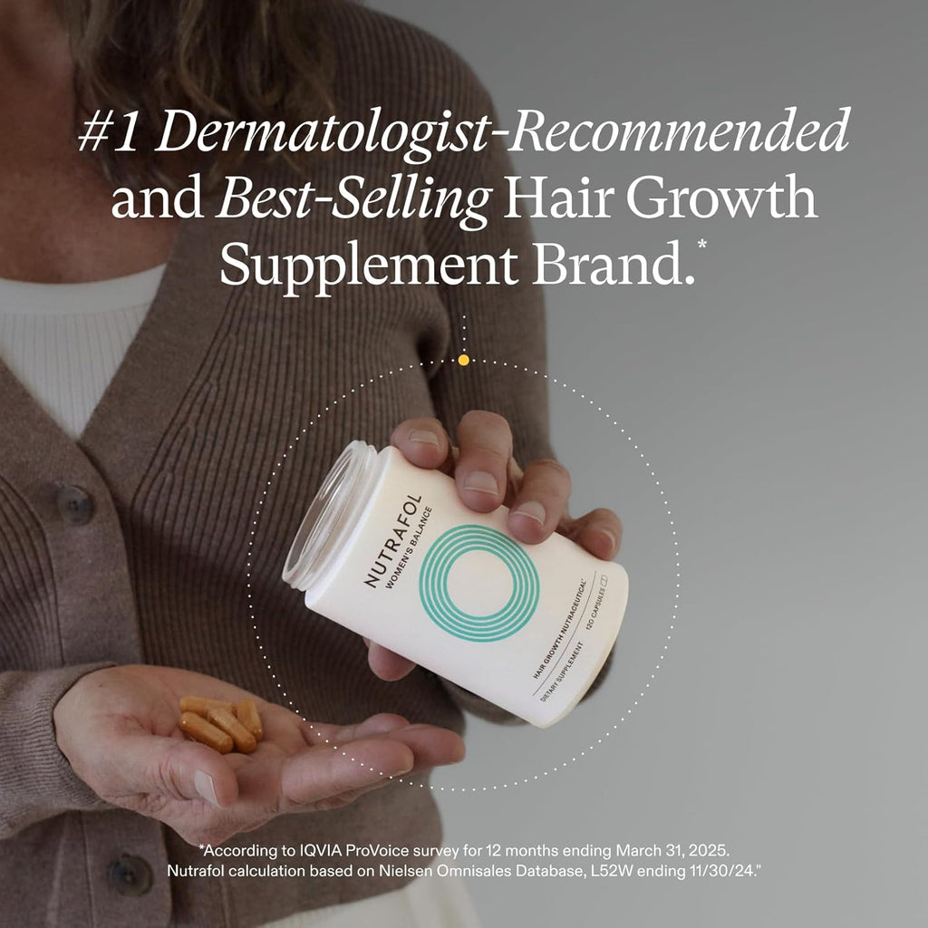 Nutrafol Women’s Balance Hair Growth Capsules – Clinically Proven Thicker, Fuller Hair Support for Women 45+
