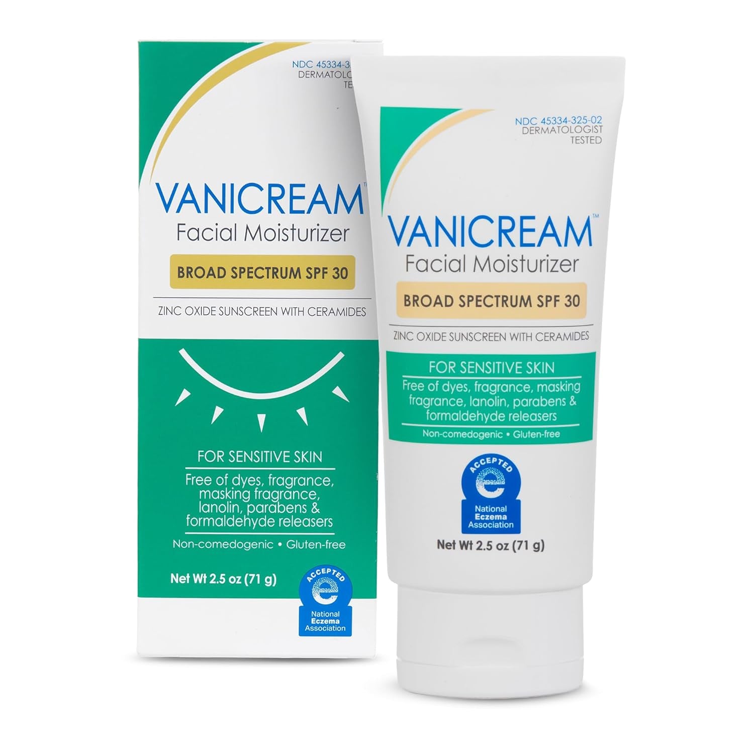 Vanicream SPF 30 Facial Moisturizer – Sensitive Skin Sunscreen Hydration Cream