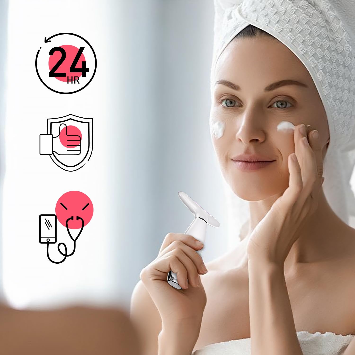 7-Color LED Thermal Face & Neck Sculpting Massager – Vibration Lifting Tool