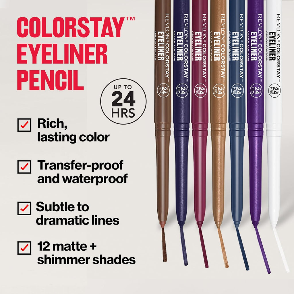 Revlon ColorStay Waterproof Eyeliner Pencil – Smudge-Proof Longwear Black (2 Pack)