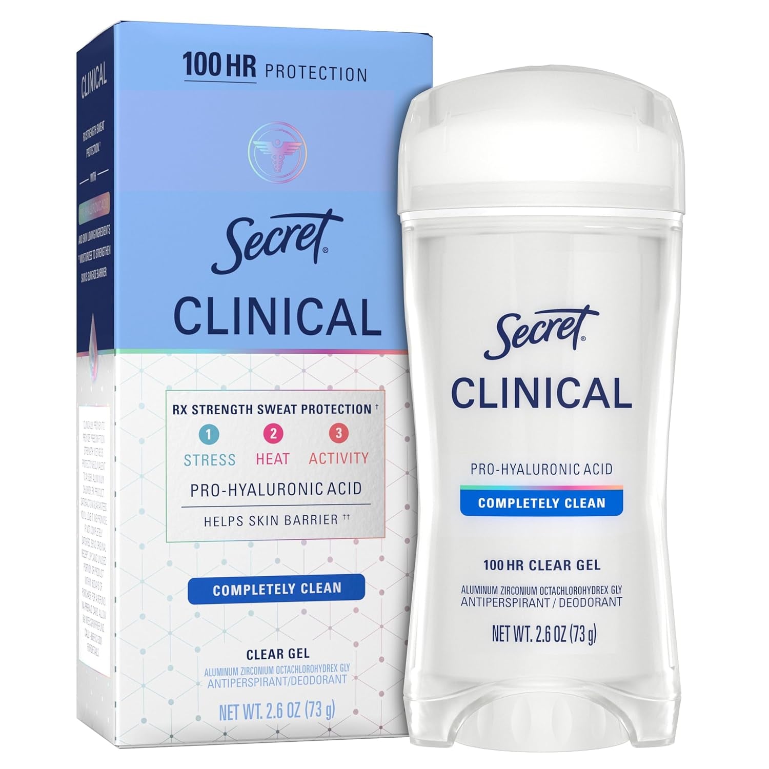 Secret Clinical Strength 100HR Antiperspirant Deodorant – Clear Gel Stress Protection (Women)