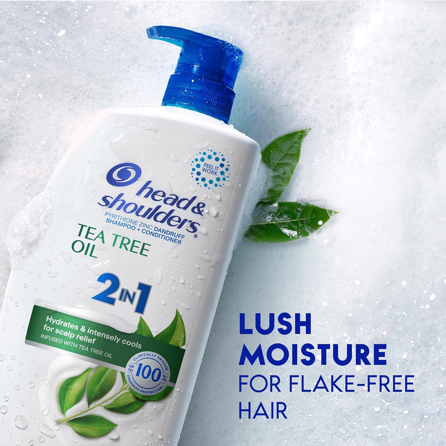 Head & Shoulders Tea Tree 2-in-1 Anti-Dandruff Shampoo & Conditioner – Cooling Scalp Relief Twin Pack (32.1 oz Each)